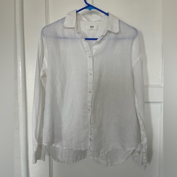 Uniqlo premium linen shirt white XS - Picture 3 of 7
